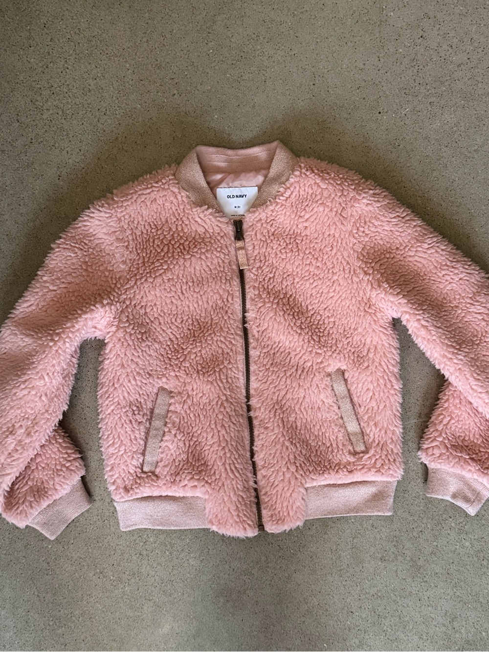 Old Navy Blush Sherpa Zip Bomber Jacket